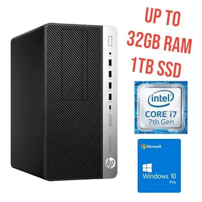 HP Desktop I7 Computer Tower MT Up To 32GB RAM 1TB SSD Win10Pro PC Wi-Fi DVD/RW • $92.99