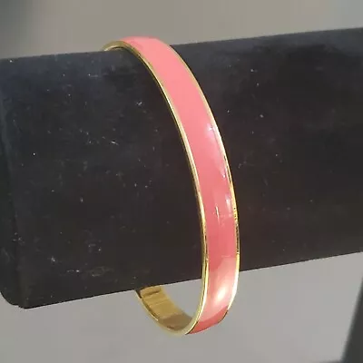 J CREW Women's Bangle Bracelet Pink Gold Tone 7.75 Inch 7.5 Mm • $19