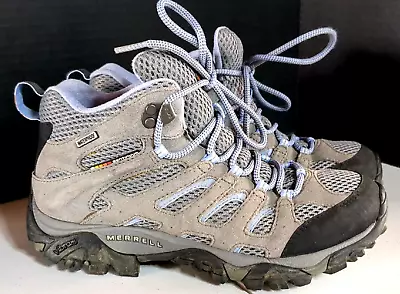 Vibram Merrell Continuum Waterproof Women's Sz 7.5 Grey Periwinkle Hiking Boots • $39.99