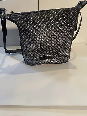 Vera Bradley Messenger Bag Quilted Silver And Black Metallic (box77) • $32.12