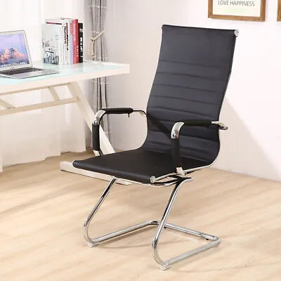 Office Cantilever Chair Executive PU Leather Meeting Reception Seat Dining Room • £89.95