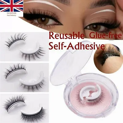 £5.99 • Buy 1 Pair Portable Professional Self-adhesive False Eye Lashes Eyelashes Reusable