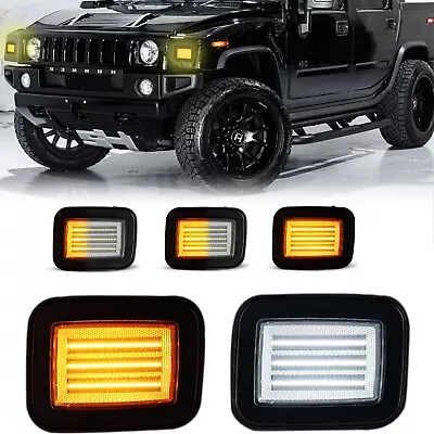 For Hummer H2 Switchback Dynamic LED Front Bumper DRL Turn Signal Lights • $89.99