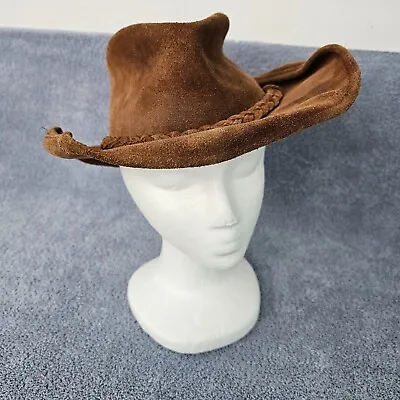 Vintage Minnetonka Outback Hat Genuine Leather Size Medium ~7 1/8 Cowboy Western • $26.99