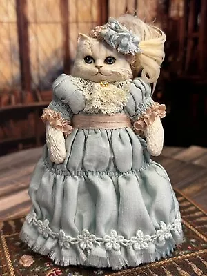 Vintage Artisan Miniature Dollhouse OOAK Porcelain Victorian Cat Doll Penelope • $499.99