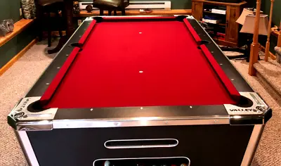 $4295 • Buy 7' VALLEY Black Kat COMMERCIAL NON-COIN-OP POOL TABLE Red CLOTH