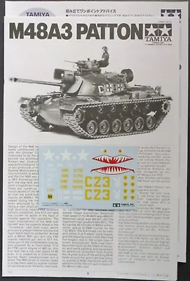 Tamiya 1/35 Scale M48A3 Patton - Decals From Kit No. 35120 • $5.99