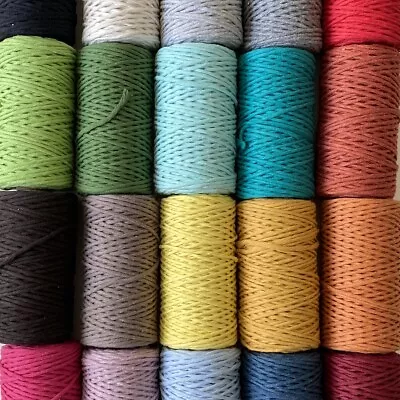 £0.99 • Buy 4mm Twist Cotton Cord String Craft Macrame Drawstring Crochet 20 Colours