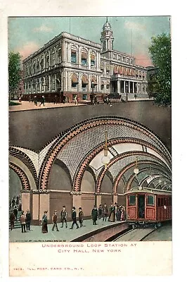 New York City NY Underground Loop Station At City Hall Vintage Postcard • $8.85