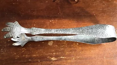 Vintage Hammered Metal Ice Tongs Or Sugar Cube Tongs Claw Talon Design Steel • $12.99