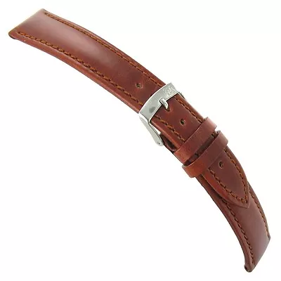 18mm Morellato Genuine Leather Padded Stitched Reddish Brown Watch Band 1680 • $23.35