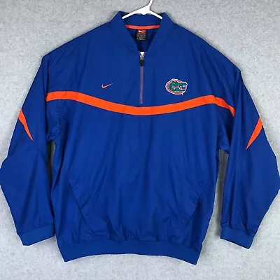 Nike Florida Gators Jacket Adult Large Blue Orange Windbreaker Vented Zip Mens • $39.04