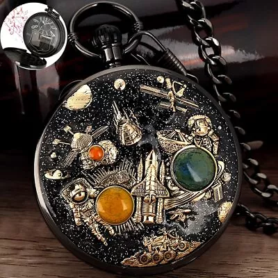 Space Series Musical Pocket Watch Fob Chain Unique Couples Collectibles Gifts • £17.99