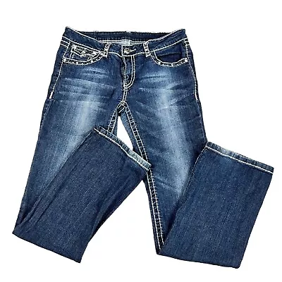 Miss Chic Juniors Contrast Stitch Boot Cut Jeans SZ 11 • $22.90