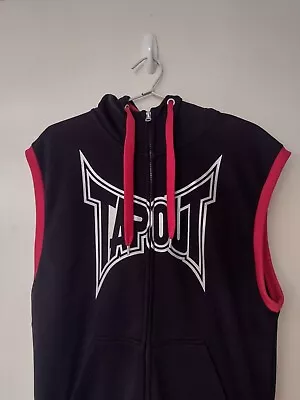 Tapout Men's Sleeveless Hoodie M Black Red Gym Training MMA Boxing Running • $26.99