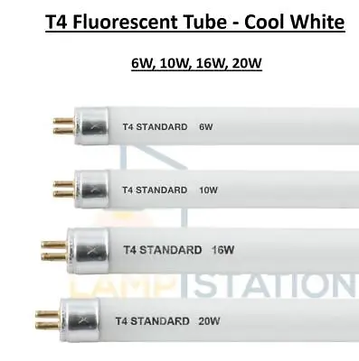 T4 Fluorescent Tube Cool White Energy-Efficient Lighting 6W 10W 16W 20W • £12.29