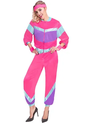 Ladies 80s Shell Suit Fancy Dress 1980's Costume Chav Outfit Scouser Track Suit • £26.99