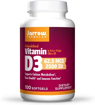 Jarrow Formulas Vitamin D3 2500 IU 100 Softgels 1 Units  • £21.99