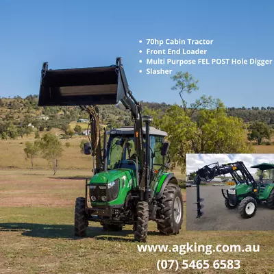 $38990 • Buy 70hp Tractor For Sale - 4in1 FEL -  Enfly DQ704C Air Con Cabin
