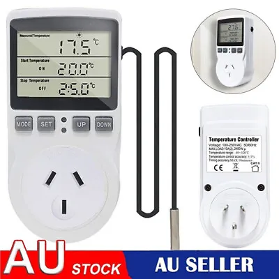   Digital AU Plug Thermostat Timer Switch Socket Temperature Controller Sensor • $24.81