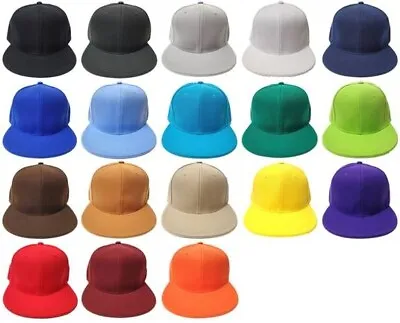 Original Plain Fitted Caps Flat Bill Hats [[ Hatco ]] Solid Colors ( New Item ) • $10.95