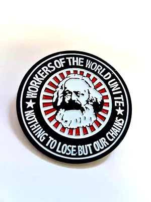 Karl Marx Enamel Pin Badge - Workers Of The World Marxist Socialist Communist • £4.99