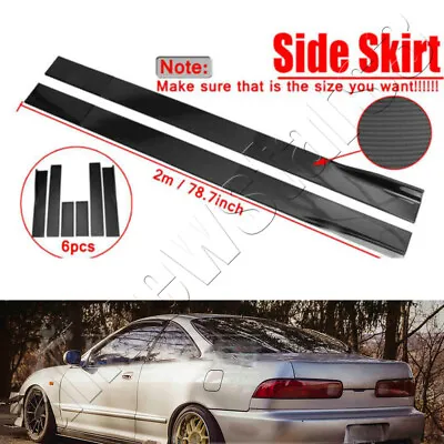 78.7  Carbon Fiber Side Skirts Extension Rocker Lip For Acura Integra Hatchback • $62.95