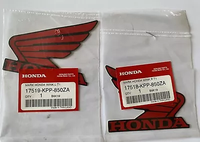 Genuine OEM Honda  Wing Decals 100mm X 2 Red On Black. 17519-KPP-850ZA • £6