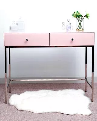 £149.99 • Buy Glass Mirror Dressing Table 2 Drawer Venetian Bedroom Furniture Vanity Blush ...