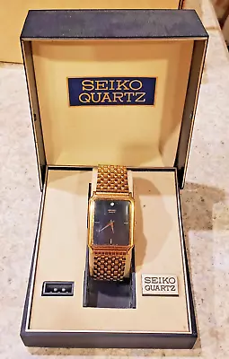 RARE Vintage Seiko Slim Tank Quartz Men's Gold Watch 5Y30-5189 NEEDS BATT • $59.95