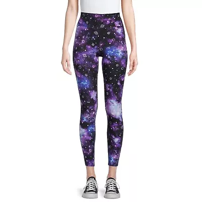 No Boundaries NOBO Juniors Purple Tie Dye Space High Rise Sueded Leggings NWT • $16.95