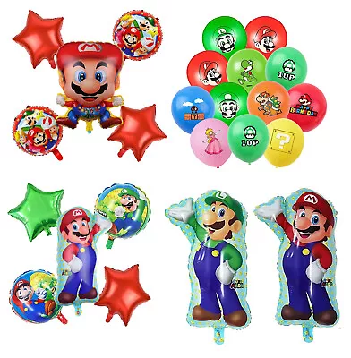 Super Mario Balloons Theme Foil Latex Balloons Kids Birthday Party Decoration • $4.96