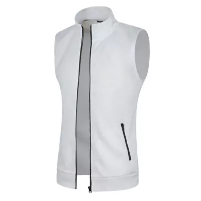 Men Polyester Vest Stand Collar Jacket Men Winter Lightweight Sleeveless Jacket • $15.67