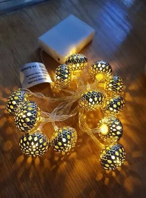 £5.99 • Buy LED Metal String Lights Moroccan Fairy Lamps Battery Operated Party Decor