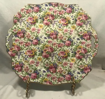 Royal Winton Summertime Chintz Square Cake Plate With Tab Handles • $75