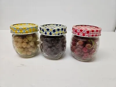 Vintage Faux Fruit Plastic/Rubber Grapes In Jelly Jars Set Of (3) • $17.99