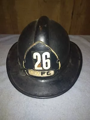 Vintage Rmoore Chieftain Fire Firefighter Black Helmet Rare • $50