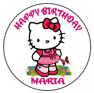 Hello Kitty Edible Image Rice Paper Birthday Party Cake Topper Personalised 19cm • $13.37