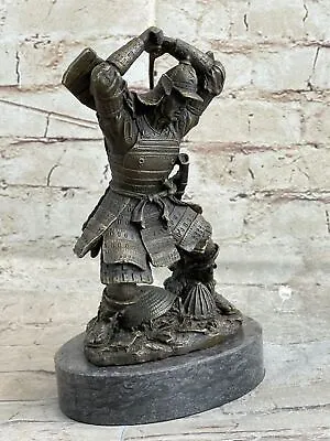 Original Bronze Viking Samurai Warrior On Horse With Sword Signed On Marble Wow • $124.50