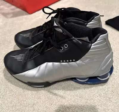 Nike Shox BB4 Vince Carter Metallic Silver/Black/Blue Shoes - Size 9 • $59.99