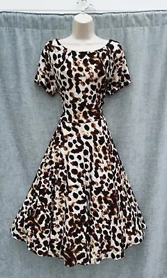 Rockabilly Dressrock & Rollleopard Print50s60s80s Vintage Stylesize 14 App • £9.99