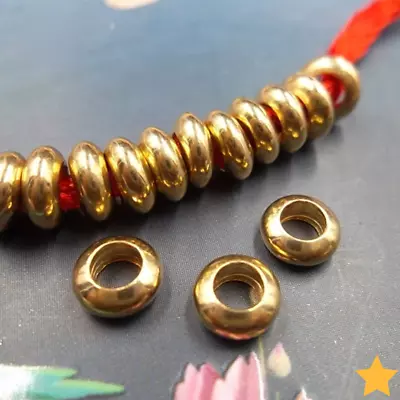 Copper Loose Beads 6mm Big Hole Handmade Brass Spacer Beads 100pcs/lot Jewelry  • $8.58