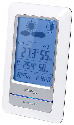 Weather Station Technoline Ws 6740 Radio Weather Station Hygrometer Thermometer Moon • £28.80