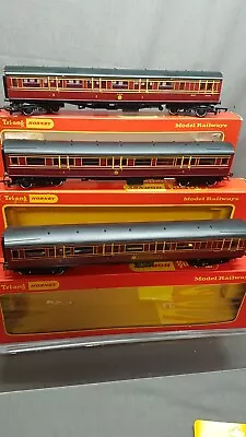 TRIANG HORNBY R747/748 LMS Ex CALEDONIAN MAROON COMPOSITE & BRAKE COACHES BOXED • £44.50