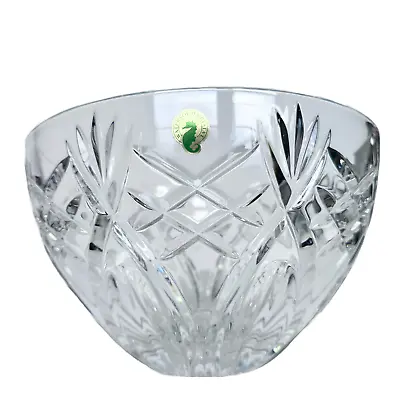 Waterford Crystal Westbrooke Designer Seahorse Glass 10  Bowl Etched Crisscross • $205