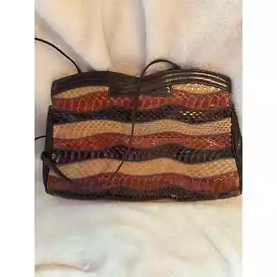 Vintage Leather Snakeskin Saks Fifth Avenue Purse Shoulder Bag • $35