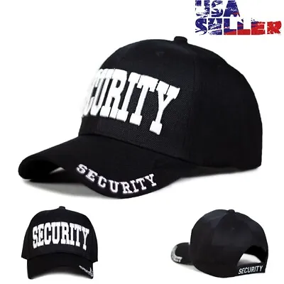 Security Baseball Cap Embroidered Law Enforcement Adjustable Hat Black Solid Men • $9.95