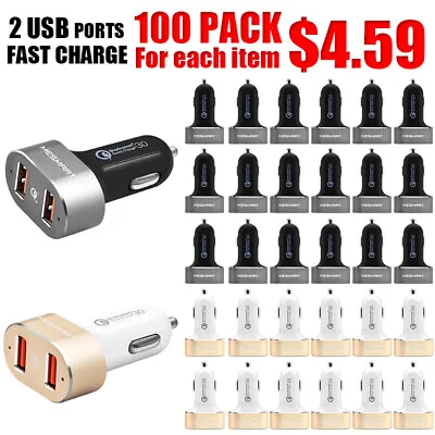 100X For IPhone 15 14 13 12 11 Pro Fast Dual USB Car Charger Power Adapter Block • $459.99