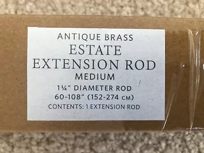 Restoration Hardware Estate Antique Brass Drapery Rod Bar 1 1/4  60  - 108  • $105