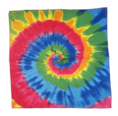 $18.95 • Buy 1 Dozen Tye Dye 100% Cotton  Print Bandana Head Wrap Scarf Wristband 12pcs